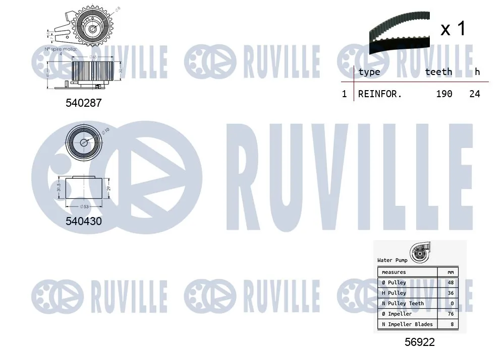 5500451 Ruville Комплект ремня ГРМ