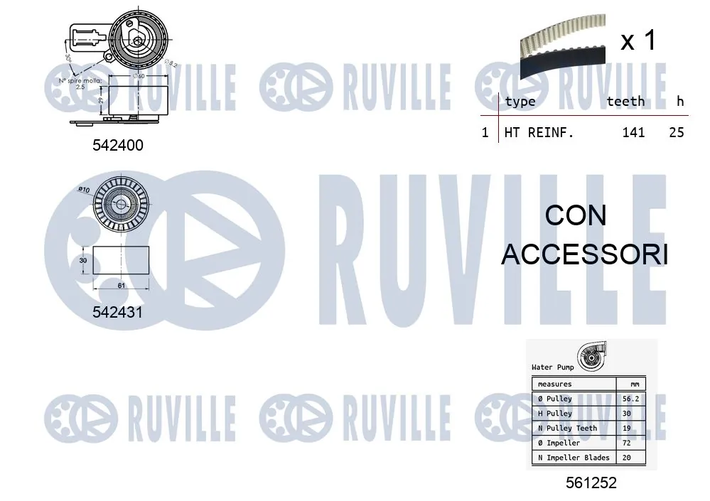 5503581 Ruville Комплект ремня ГРМ