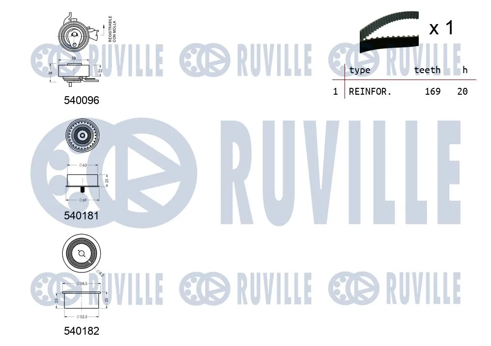 550002 Ruville Комплект ремня ГРМ