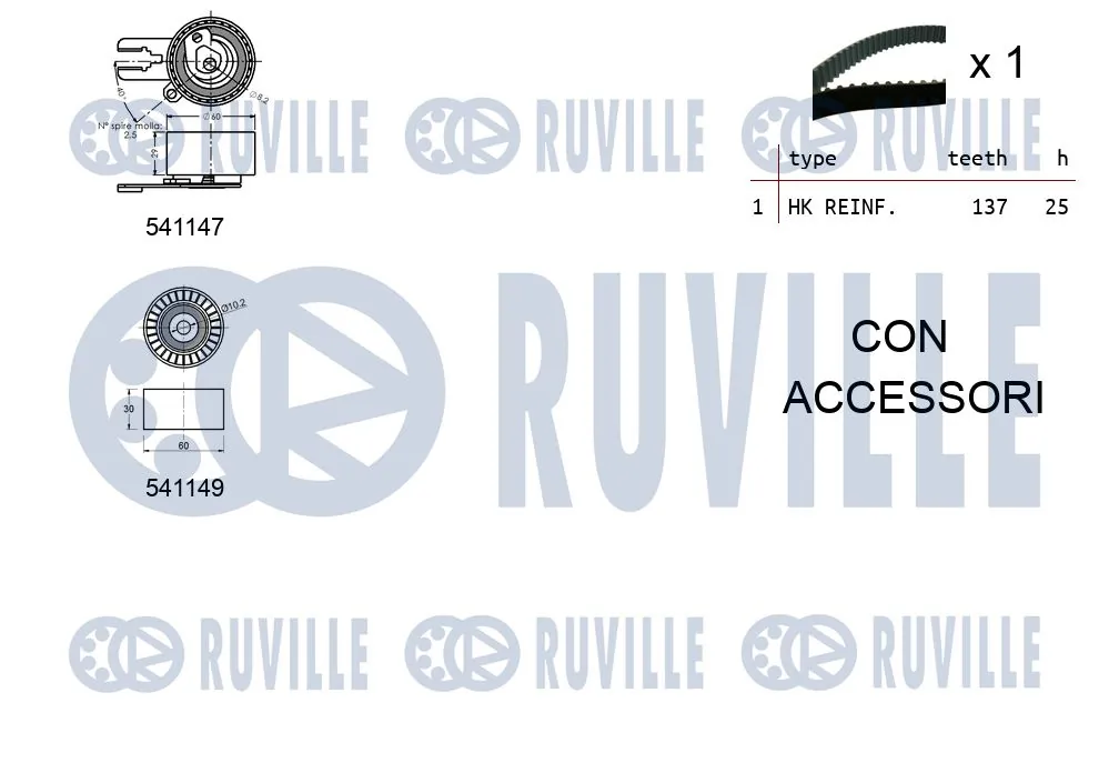 550058 Ruville Комплект ремня ГРМ