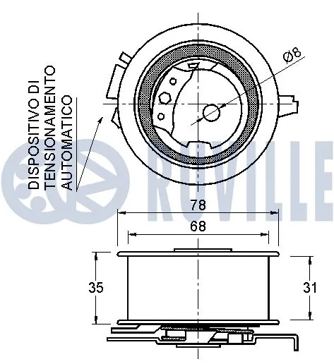 542024 Ruville Ролик натяжителя ремня ГРМ