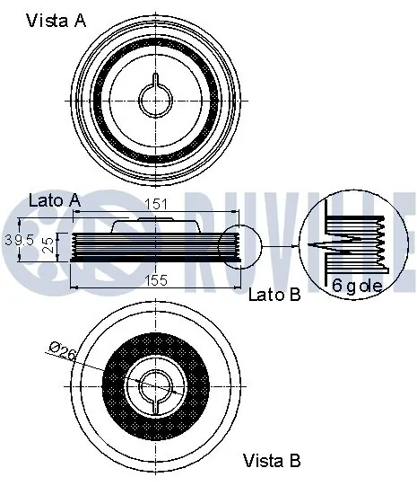 520270 Ruville Шкив коленчатого вала