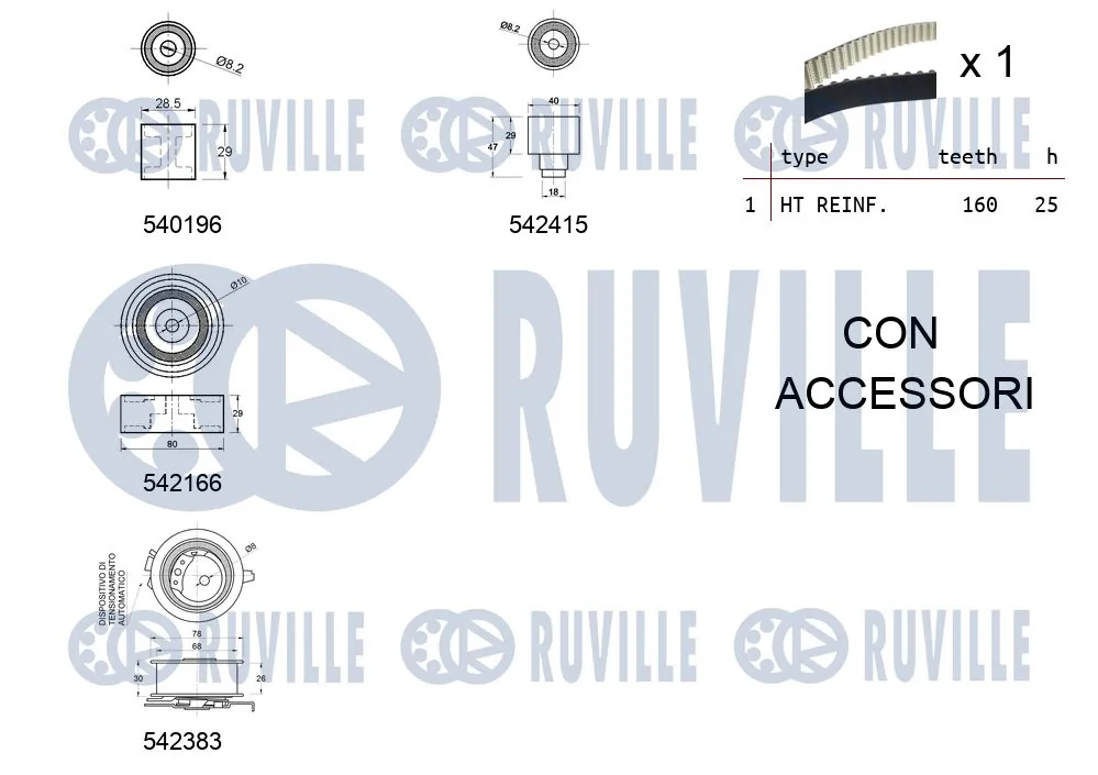 550335 Ruville Болт крепления головки блока цилиндров