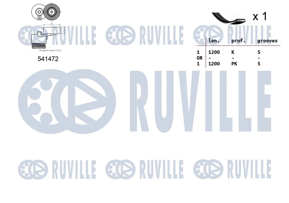 570062 Ruville Ремень приводной, комплект