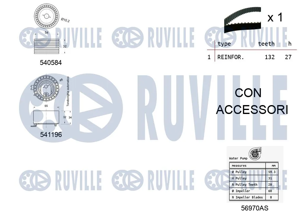 5501091 Ruville Комплект ремня ГРМ