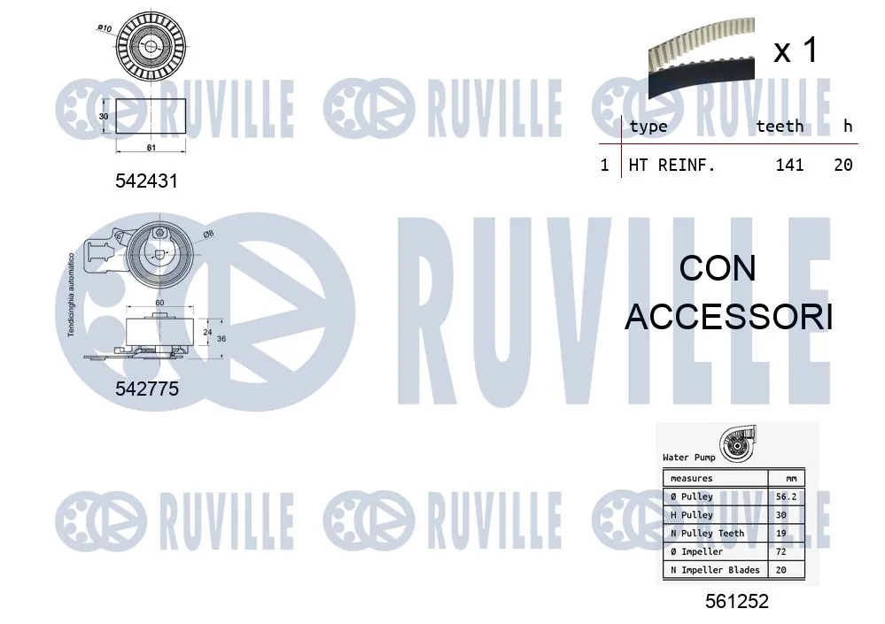 5503951 Ruville Комплект ремня ГРМ