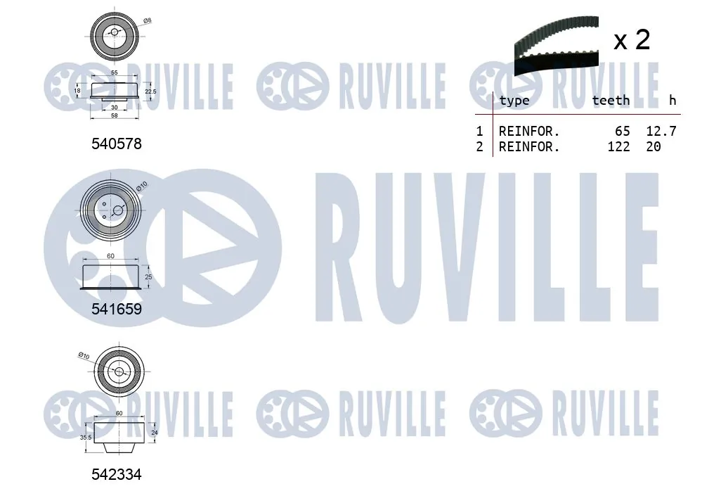550425 Ruville Комплект ремня ГРМ
