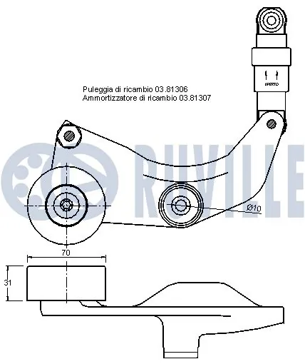 542149 Ruville Ролик натяжителя ремня агрегатов