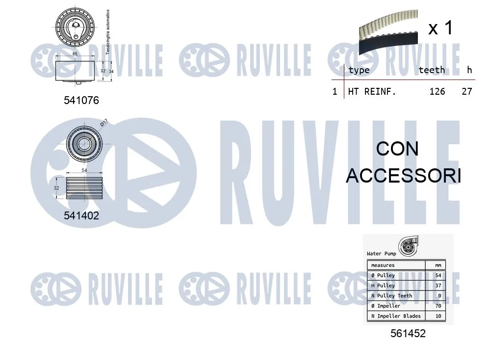 5502781 Ruville Комплект ремня ГРМ