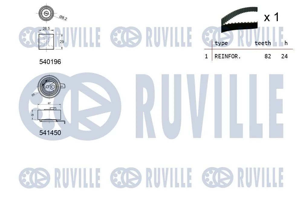 550387 Ruville Комплект ремня ГРМ