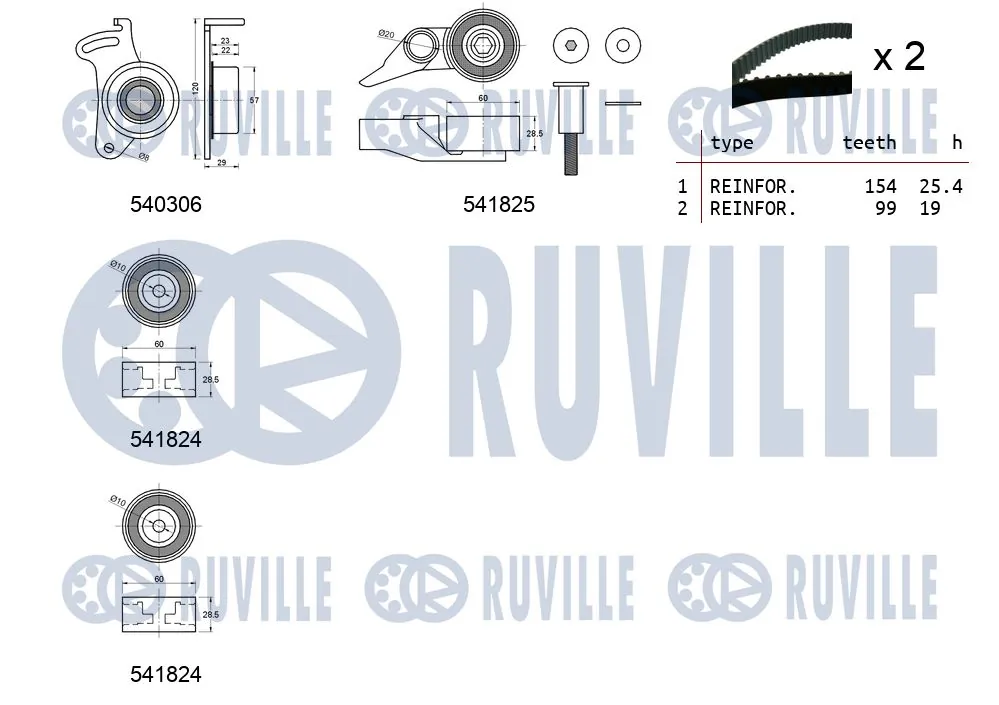 550301 Ruville Комплект ремня ГРМ