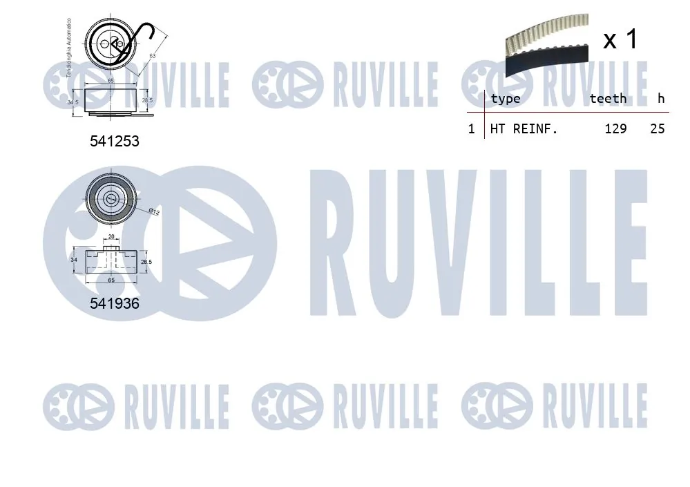 550123 Ruville Комплект ремня ГРМ