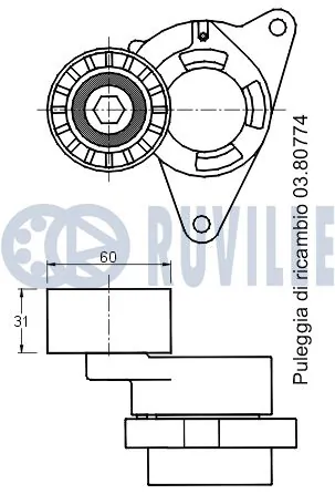 Купить Натяжной ролик Рено Трафик II FL