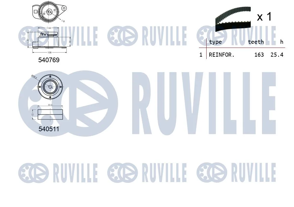 550100 Ruville Комплект ремня ГРМ