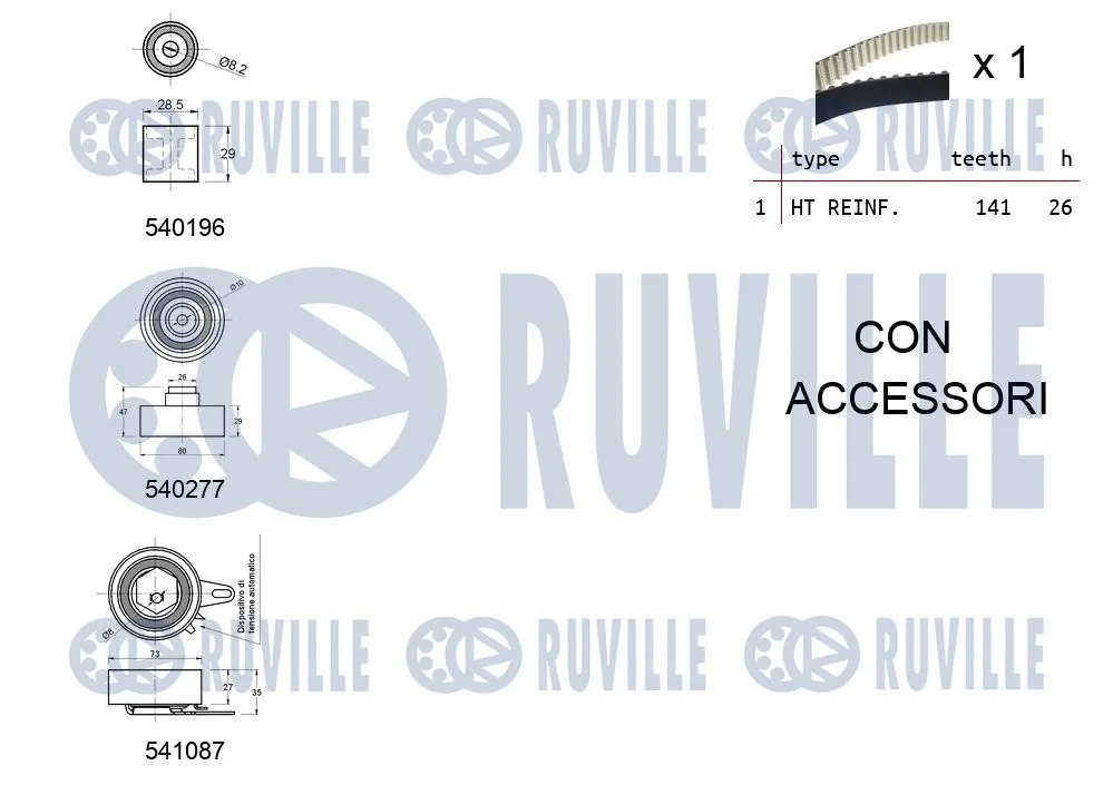 550504 Ruville Комплект ремня ГРМ