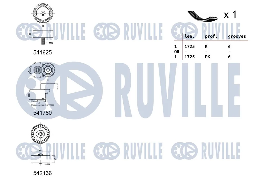 570175 Ruville Ремень приводной, комплект