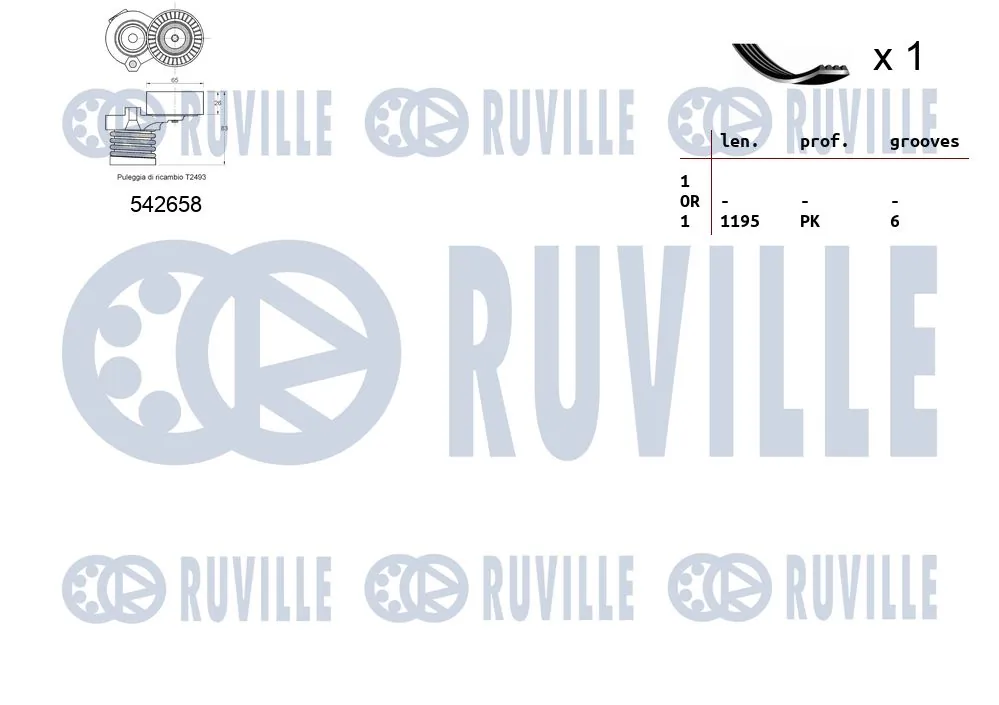 570190 Ruville Ремень приводной, комплект