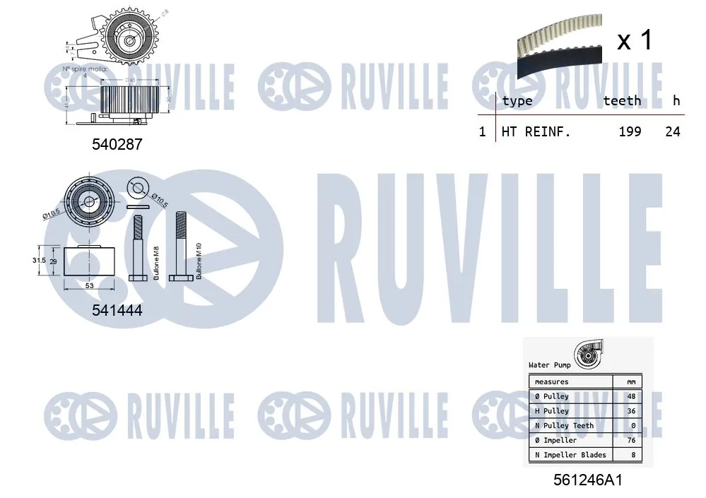 5502601 Ruville Комплект ремня ГРМ
