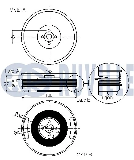 520057 Ruville Шкив коленчатого вала
