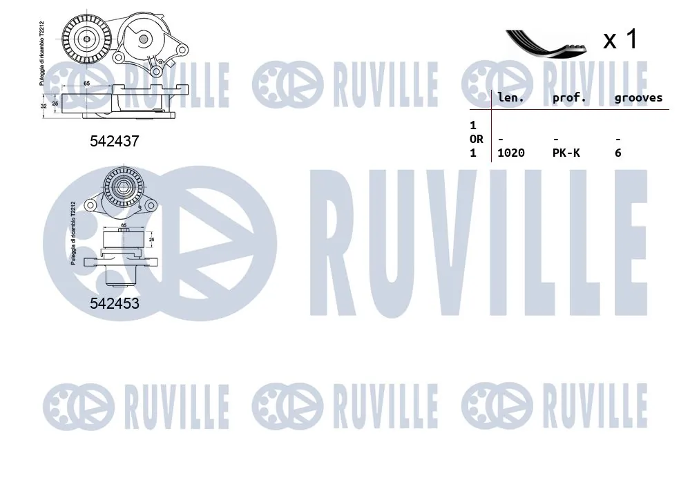 570191 Ruville Ремень приводной, комплект