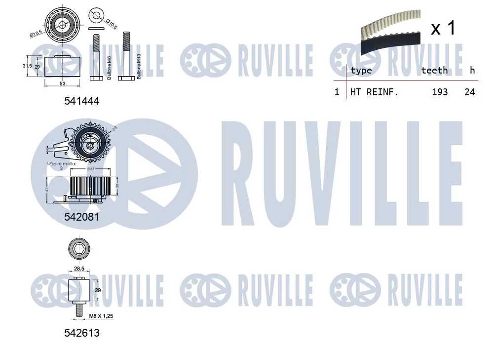 550389 Ruville Комплект ремня ГРМ