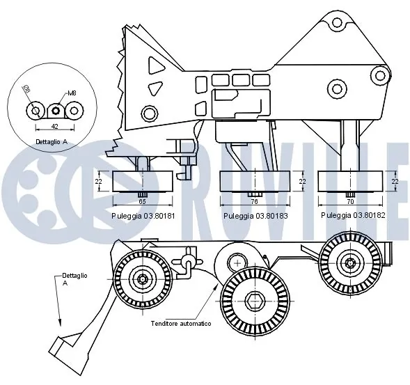541533 Ruville Ролик натяжителя ремня агрегатов