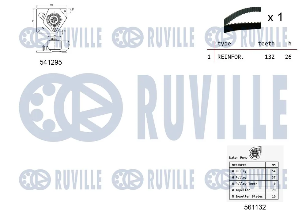 5501131 Ruville Комплект ремня ГРМ