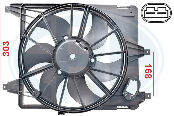Ventilador elétrico de esfriamento montado (motor + roda de aletas) Renault LOGAN 1 LS