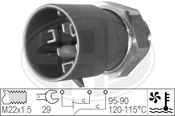 Sensor de temperatura do fluido de esfriamento (de ativação de ventilador do radiador) Opel Astra L35