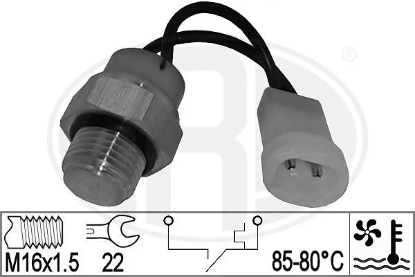 Sensor de temperatura do fluido de esfriamento (de ativação de ventilador do radiador) Mitsubishi Colt 4 CAA