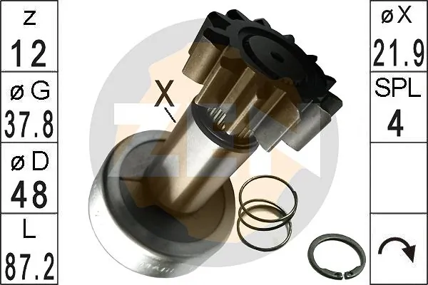 Roda-livre do motor de arranco Volkswagen AMAROK 2HA, 2HB, S1B, S6B, S7A, S7B