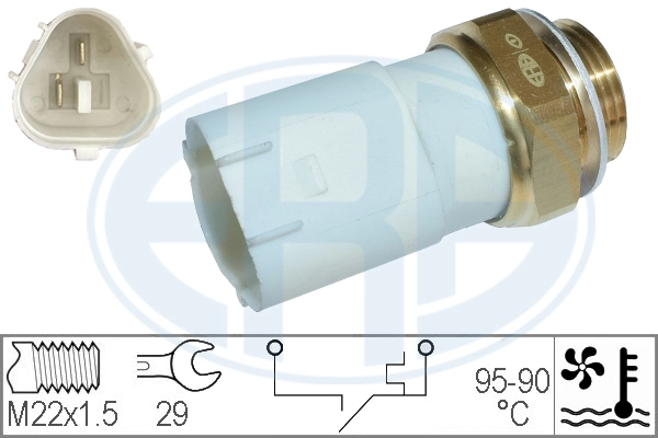 Sensor de temperatura do fluido de esfriamento (de ativação de ventilador do radiador) Skoda Fabia