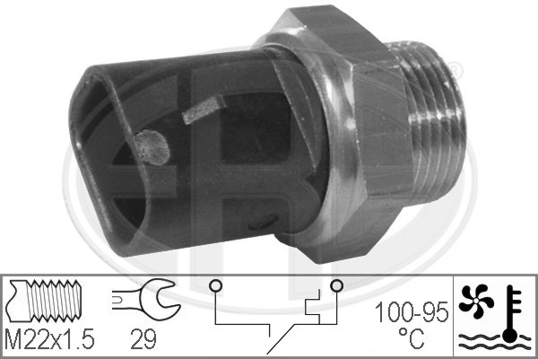 Sensor de temperatura do fluido de esfriamento (de ativação de ventilador do radiador) Opel Omega 66, 67
