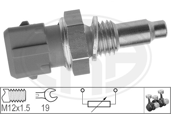 Sensor de temperatura do fluido de esfriamento Fiat Punto 176L