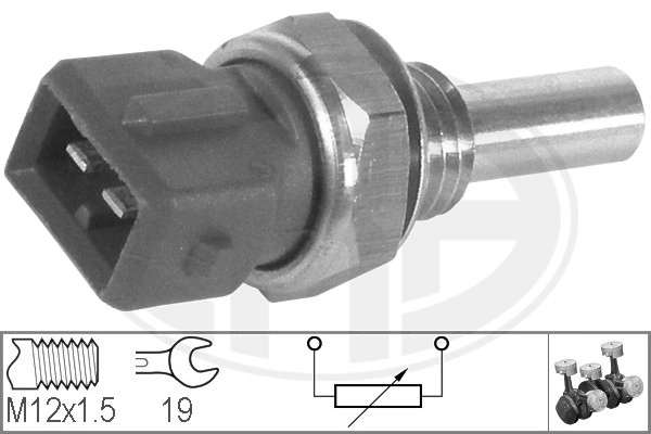 Sensor de temperatura do fluido de esfriamento Fiat Punto 1 176