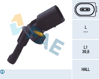 Sensor ABS trasero derecho 78101 FAE