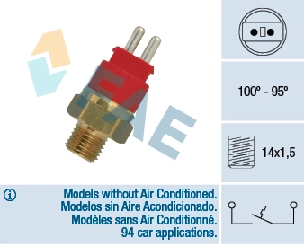 Sensor de temperatura do fluido de esfriamento (de ativação de ventilador do radiador) Mercedes E A124