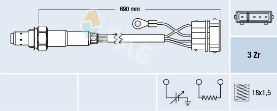 Sonda lambda, sensor de oxigênio para Volkswagen Golf I 155