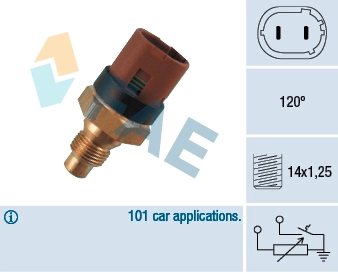 Sensor de temperatura do fluido de esfriamento Renault 21 S48