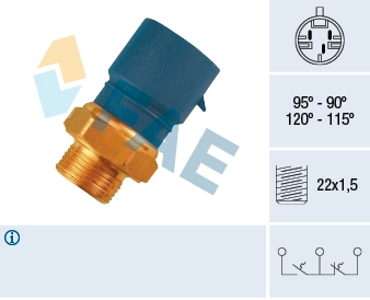  Sensor de temperatura do fluido de esfriamento (de ativação de ventilador do radiador) Opel Astra H carrinha (L35) (2004 - 2014) H
