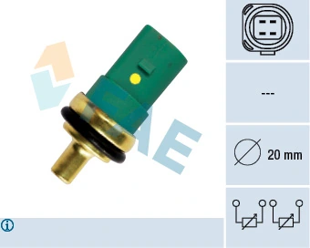 Sensor de temperatura do fluido de esfriamento Audi A4 8D2