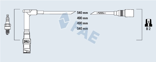 Fios de alta voltagem, kit Mercedes C  W202