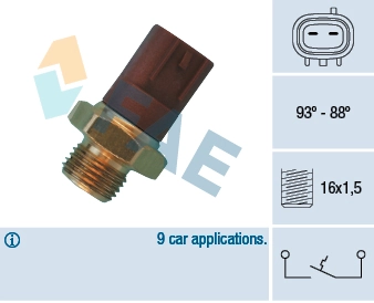 Sensor de temperatura do fluido de esfriamento (de ativação de ventilador do radiador) Suzuki Swift 2 AH, AJ