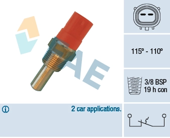 Sensor de temperatura do fluido de esfriamento (de ativação de ventilador do radiador) Mitsubishi Pajero V2W, V4W