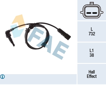 Sensor ABS dianteiro esquerdo Renault Laguna 3 BT0, BT1