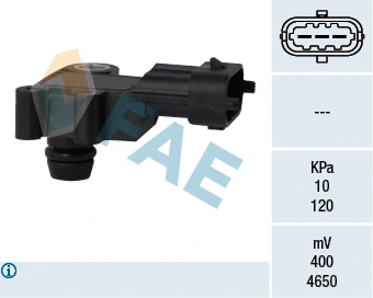 Sensor de pressão no coletor de admissão, MAP Chevrolet Aveo 2 T250, T255