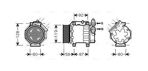 Compressor de aparelho de ar condicionado Mazda 3 BK