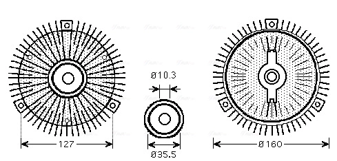 Acoplamento viscoso de ventilador de esfriamento Mercedes C W201