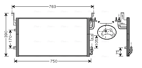 Radiador de aparelho de ar condicionado Hyundai Sonata 4 EU4