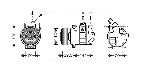 Compressor de aparelho de ar condicionado Volkswagen Tiguan 1 5N1, 5N2